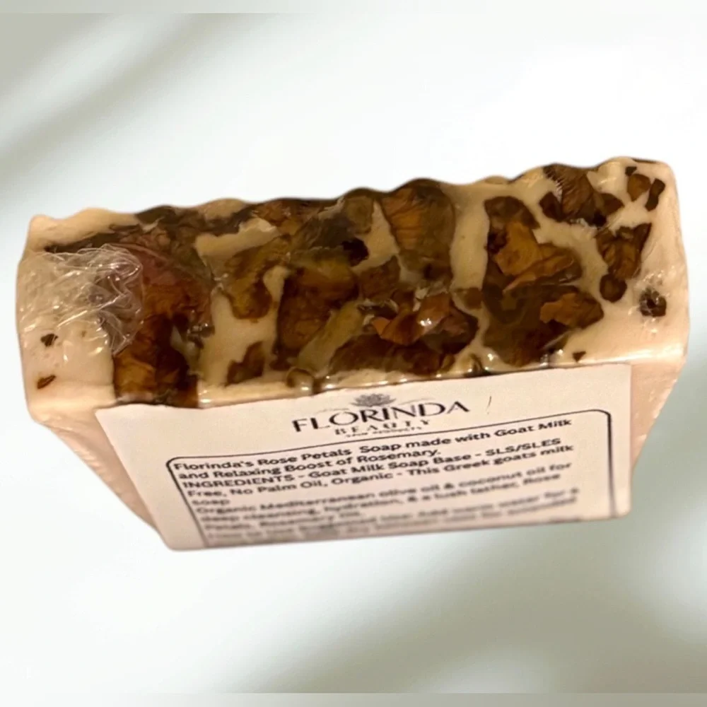 Florinda Beauty Rose Petals & Rosemary Goat Milk Soap InfuseFloral Aromatherapy